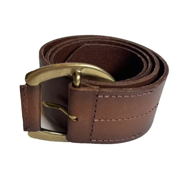 Ralph Lauren Brown Leather Belt Brass Horseshoe Buckle Western 33.5" Equestrian - Picture 9 of 9